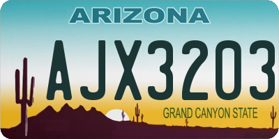 AZ license plate AJX3203