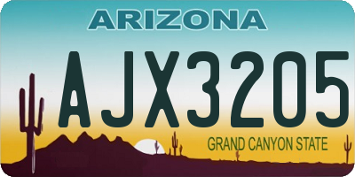 AZ license plate AJX3205