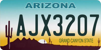 AZ license plate AJX3207