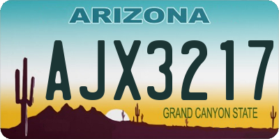 AZ license plate AJX3217