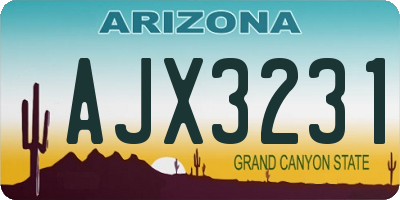 AZ license plate AJX3231
