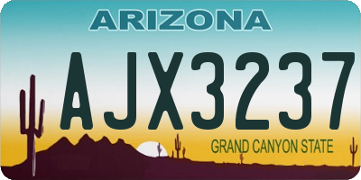 AZ license plate AJX3237