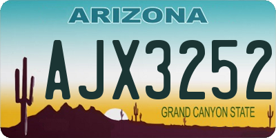 AZ license plate AJX3252