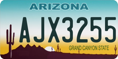 AZ license plate AJX3255