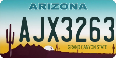 AZ license plate AJX3263