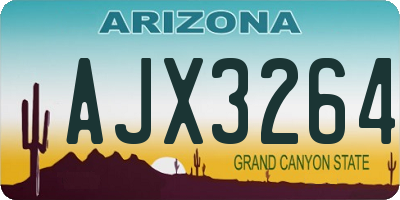 AZ license plate AJX3264