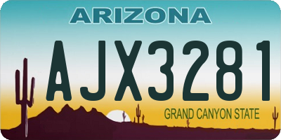 AZ license plate AJX3281