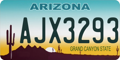 AZ license plate AJX3293