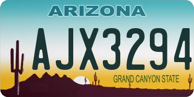 AZ license plate AJX3294