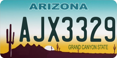 AZ license plate AJX3329