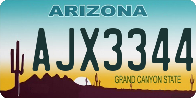 AZ license plate AJX3344