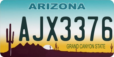 AZ license plate AJX3376
