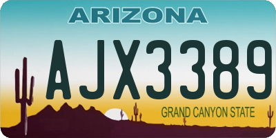 AZ license plate AJX3389