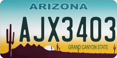 AZ license plate AJX3403