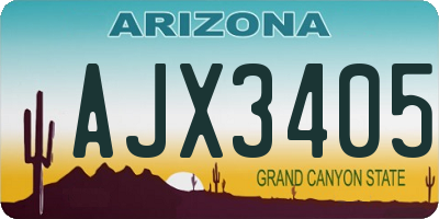 AZ license plate AJX3405