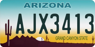 AZ license plate AJX3413