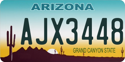 AZ license plate AJX3448