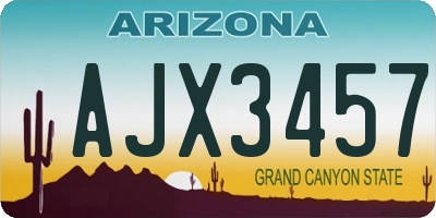 AZ license plate AJX3457