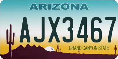 AZ license plate AJX3467