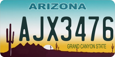 AZ license plate AJX3476
