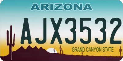 AZ license plate AJX3532