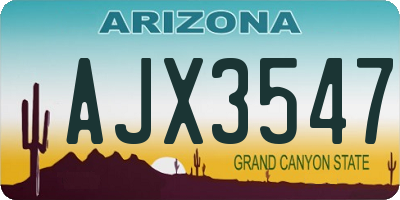AZ license plate AJX3547