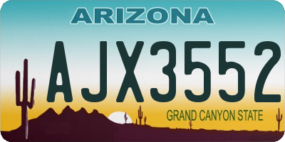 AZ license plate AJX3552
