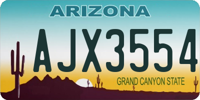 AZ license plate AJX3554