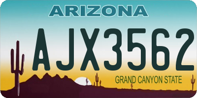 AZ license plate AJX3562