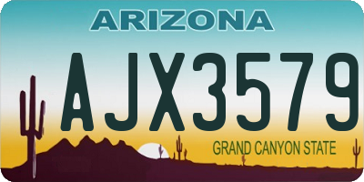 AZ license plate AJX3579