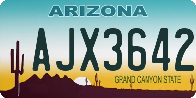 AZ license plate AJX3642