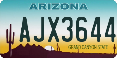 AZ license plate AJX3644