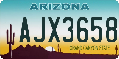 AZ license plate AJX3658