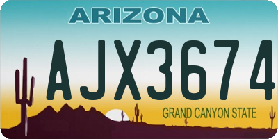 AZ license plate AJX3674