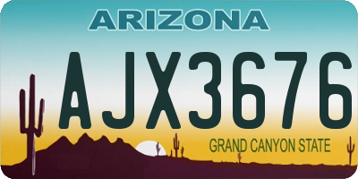 AZ license plate AJX3676