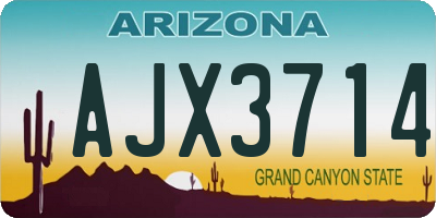 AZ license plate AJX3714