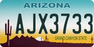AZ license plate AJX3733