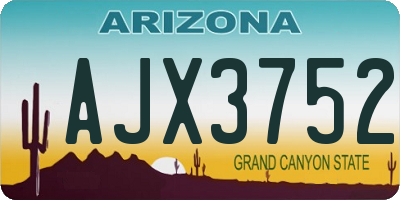 AZ license plate AJX3752