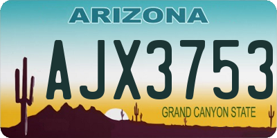 AZ license plate AJX3753