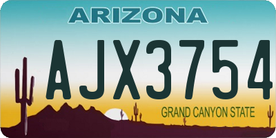 AZ license plate AJX3754