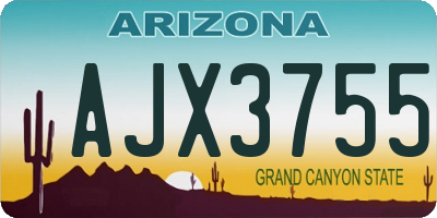 AZ license plate AJX3755