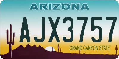 AZ license plate AJX3757