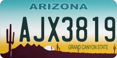 AZ license plate AJX3819