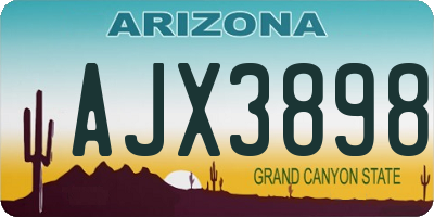 AZ license plate AJX3898