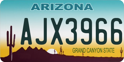 AZ license plate AJX3966