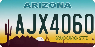 AZ license plate AJX4060