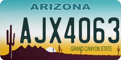 AZ license plate AJX4063