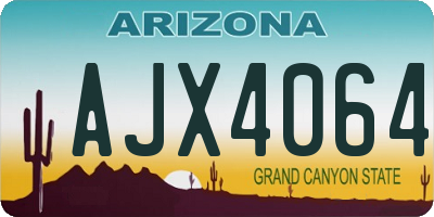 AZ license plate AJX4064