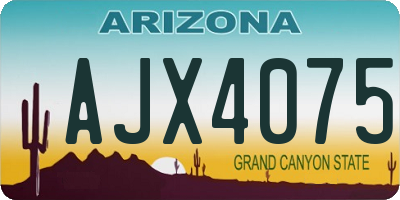 AZ license plate AJX4075