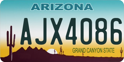 AZ license plate AJX4086
